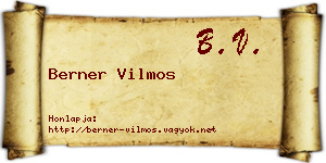 Berner Vilmos névjegykártya